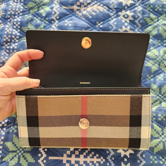 Burberry Halton Check Canvas & Leather Continental Wallet in Classic Monogram - Picture 10 of 10